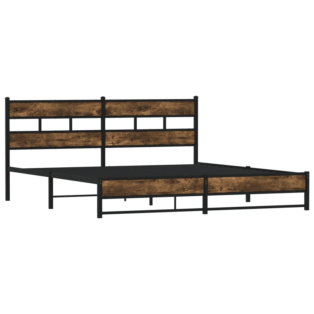 Metalni okvir kreveta bez madraca boja hrasta 183x213 cm