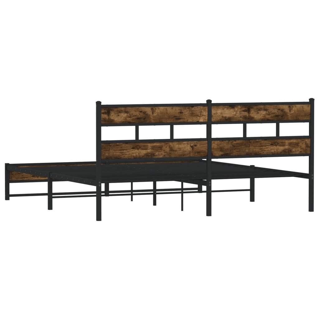 Metalni okvir kreveta bez madraca boja hrasta 183x213 cm