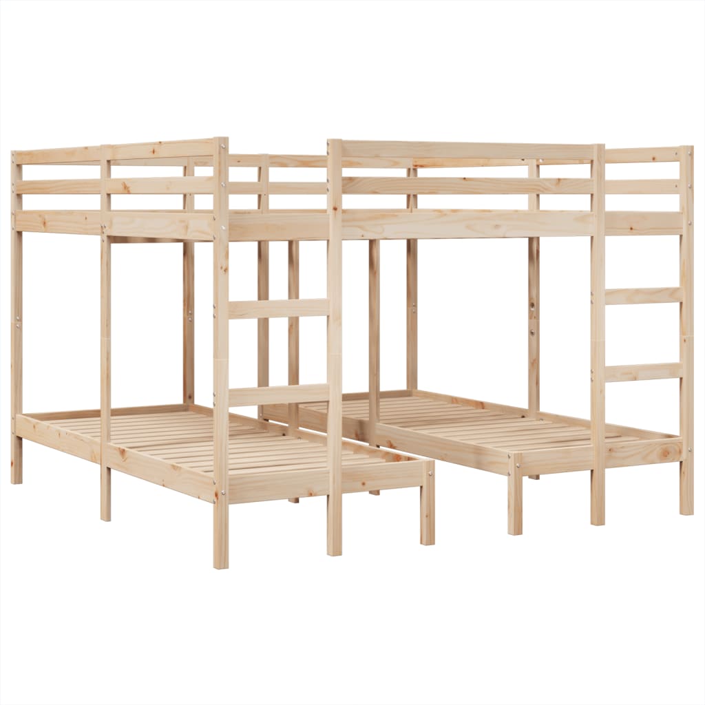 Trostruki okvir kreveta na kat 200x200/80x200 cm od borovine