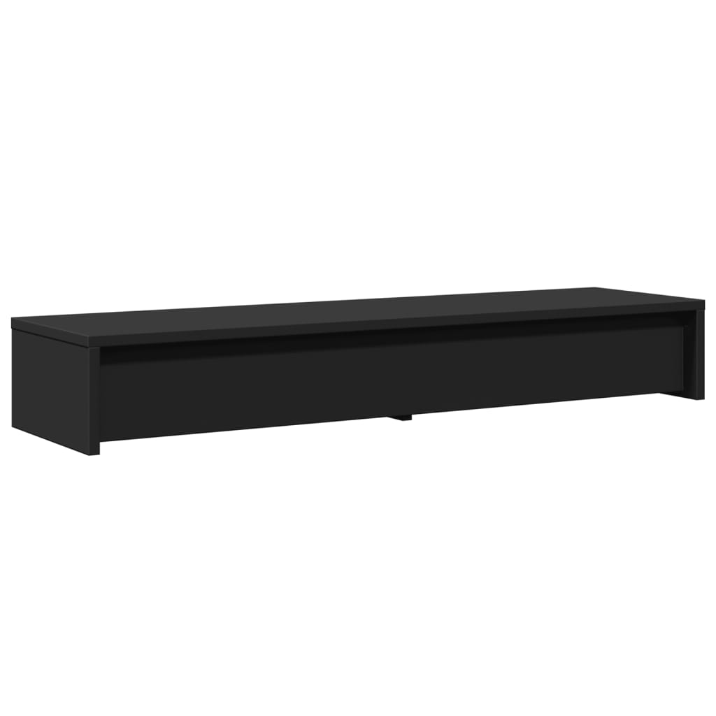Stalak za monitor s ladicama crni 100 x 27 x 15 cm drveni