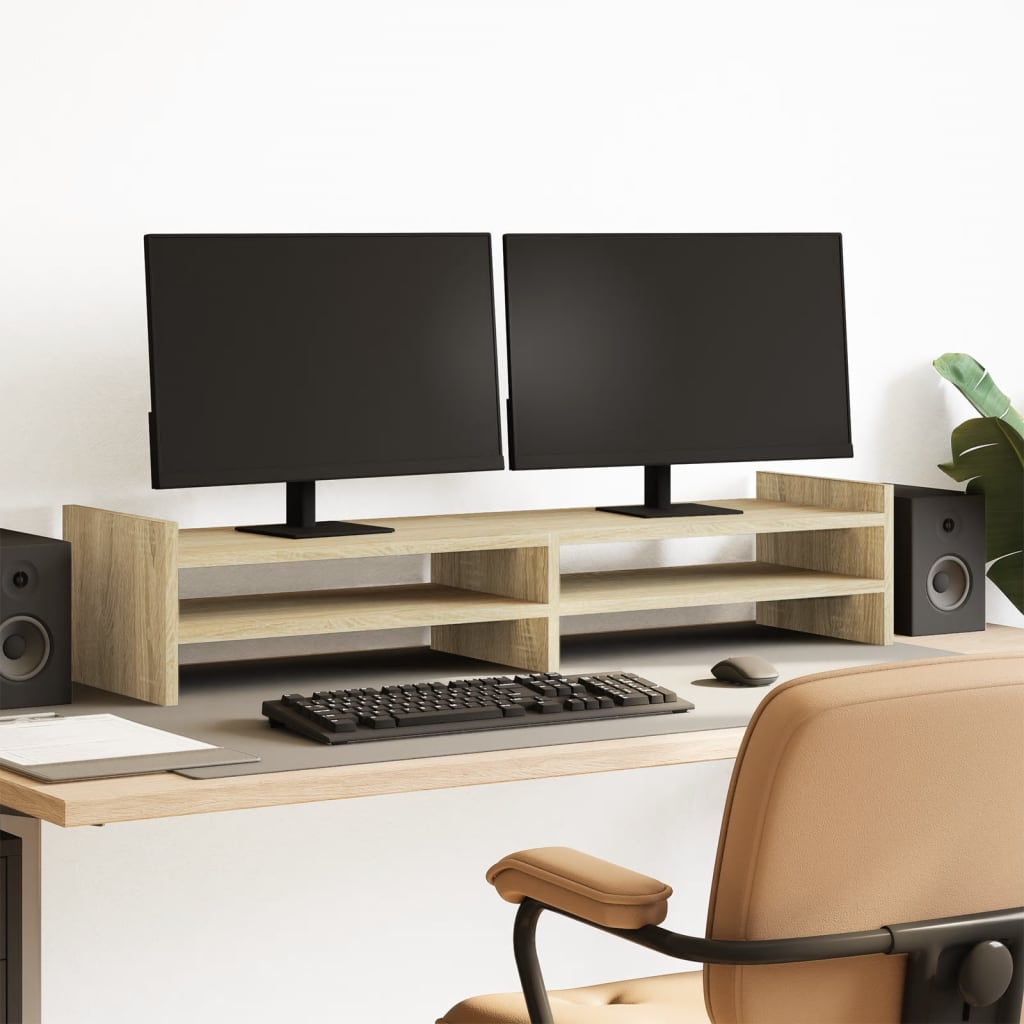 Stalak za monitor boja hrasta 100x27x20 cm konstruirano drvo