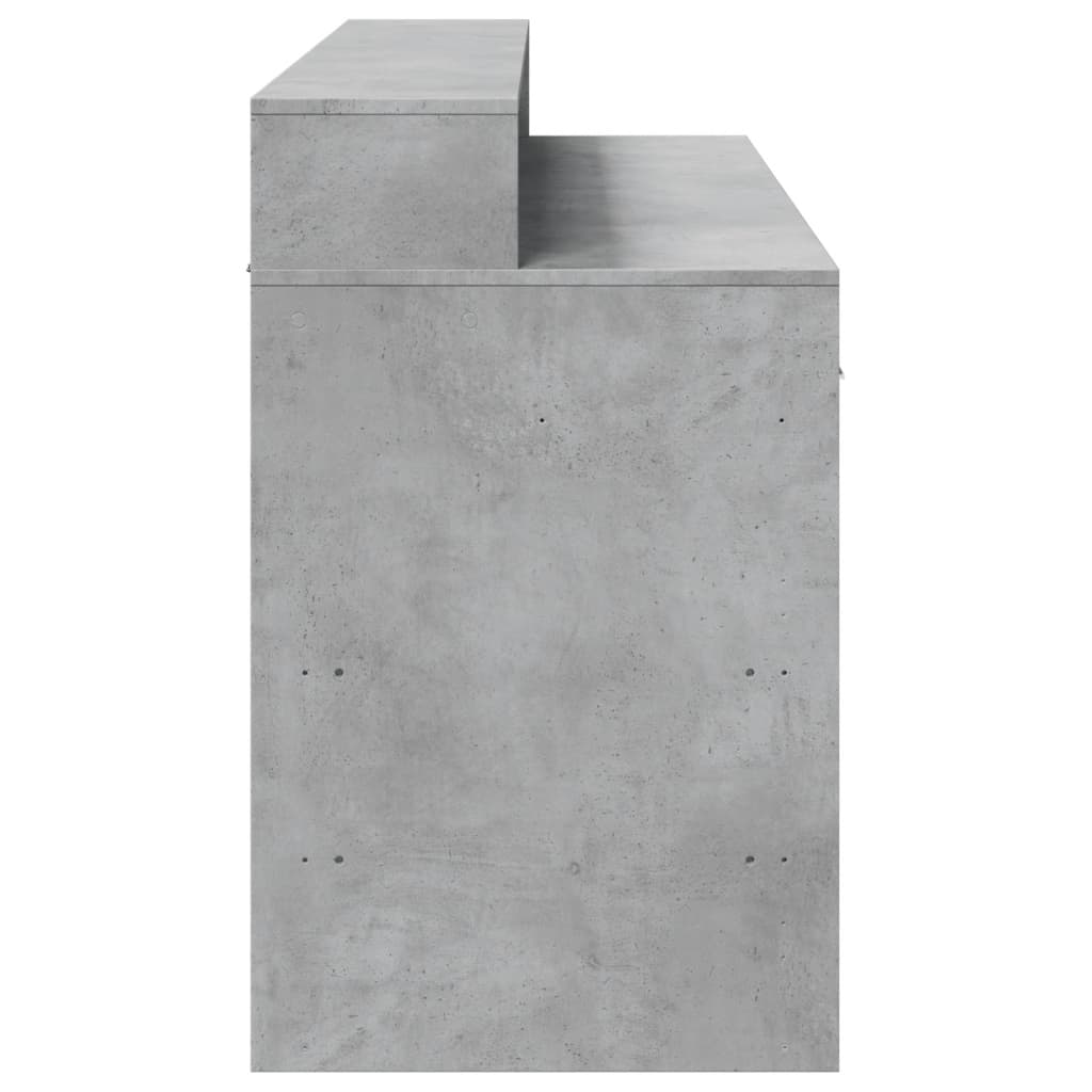 Radni stol s LED svjetlima sivi 140x55x91 cm konstruirano drvo