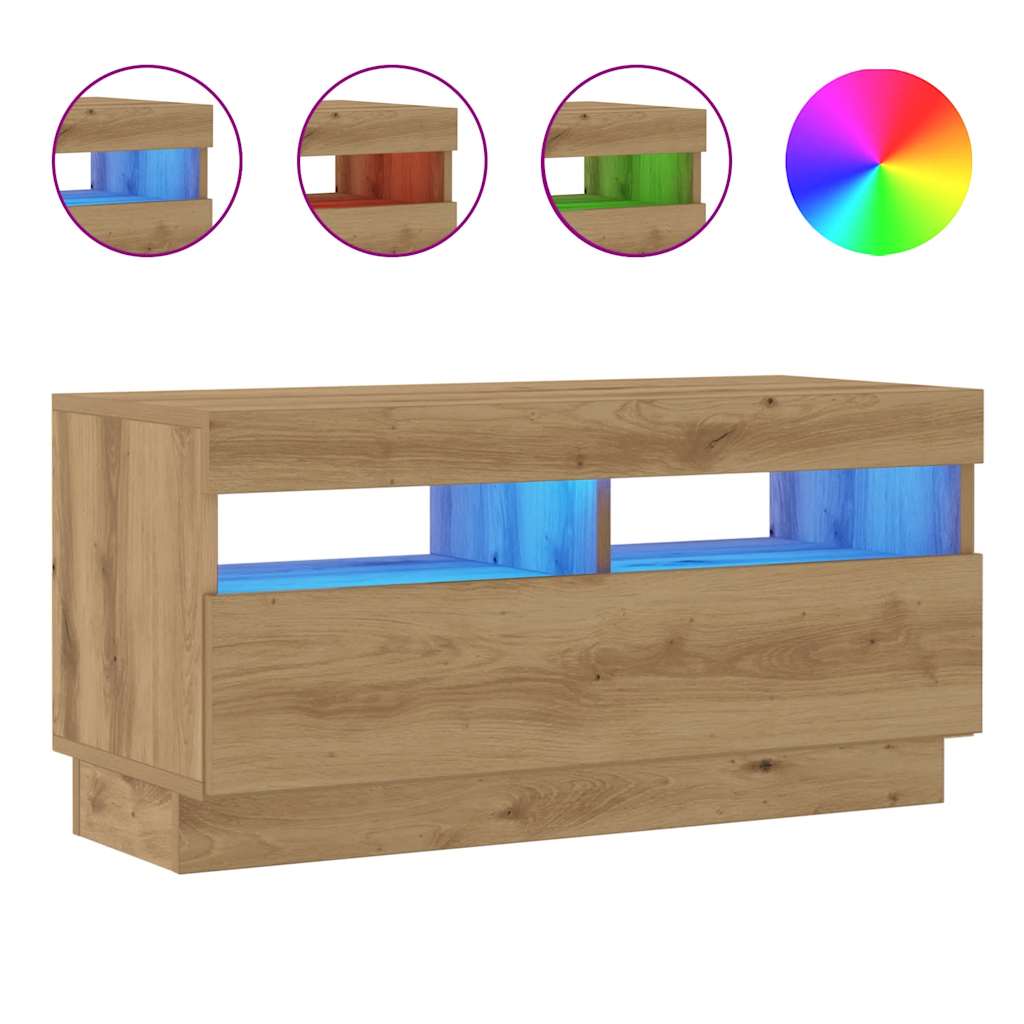 TV ormarić LED boja hrasta artisan 80x35x40cm konstruirano drvo