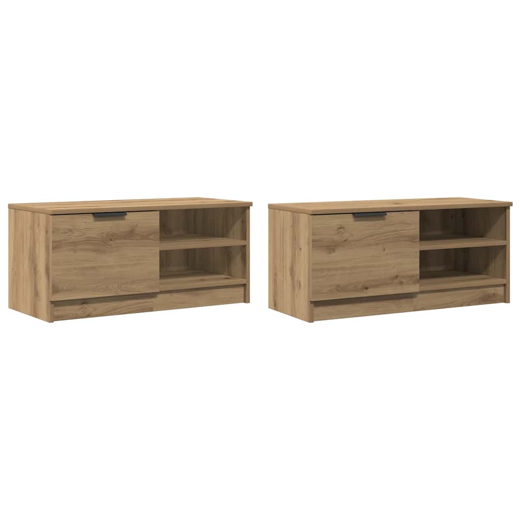 2-dijelni TV ormarić Artisan hrast 80x35x36,5 cm izrađeno drvo