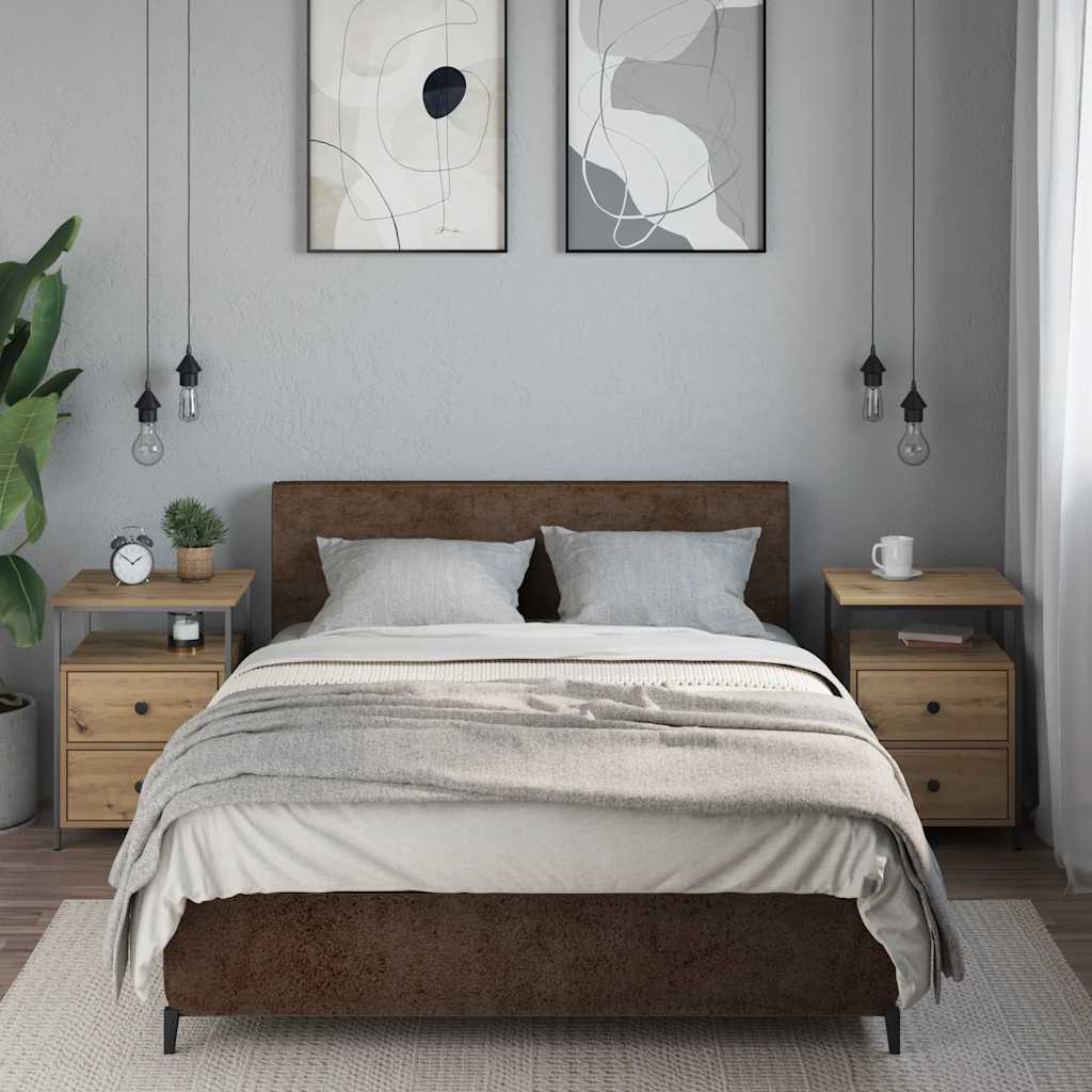 Noćni ormarići 2 kom Artisan hrast 44x45x60 cm izrađeno drvo
