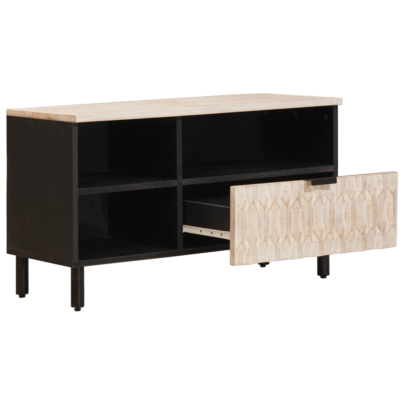 TV ormar Finš bijelog pranja 80 x 33 x 46 cm Čvrsto drvo manga