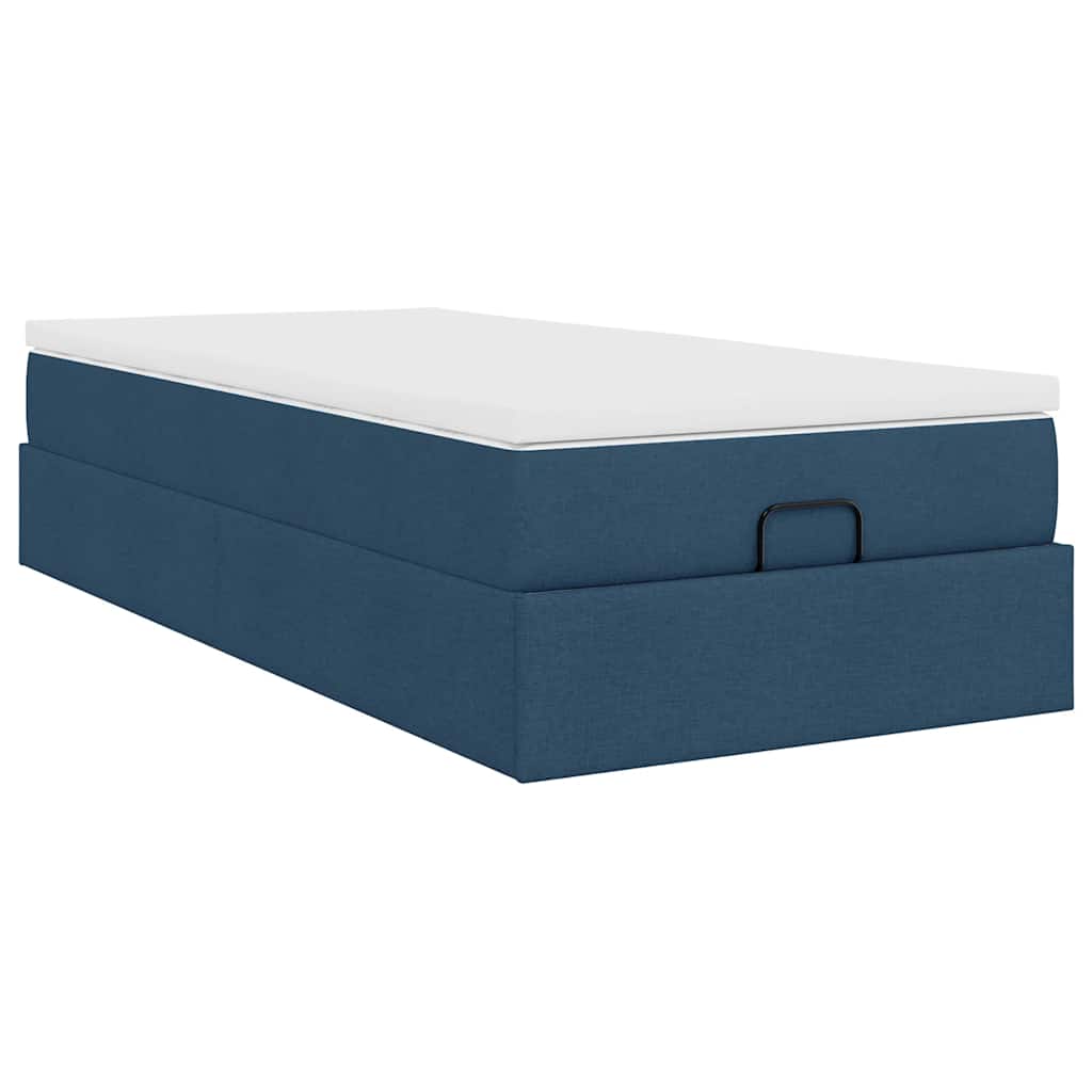 Ottoman krevet s madracem plavi 80x200 cm tkanina