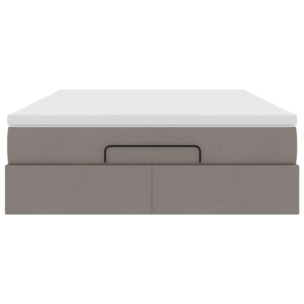 Ottoman krevet s madracem, taupe boja, 140x190 cm, tkanina