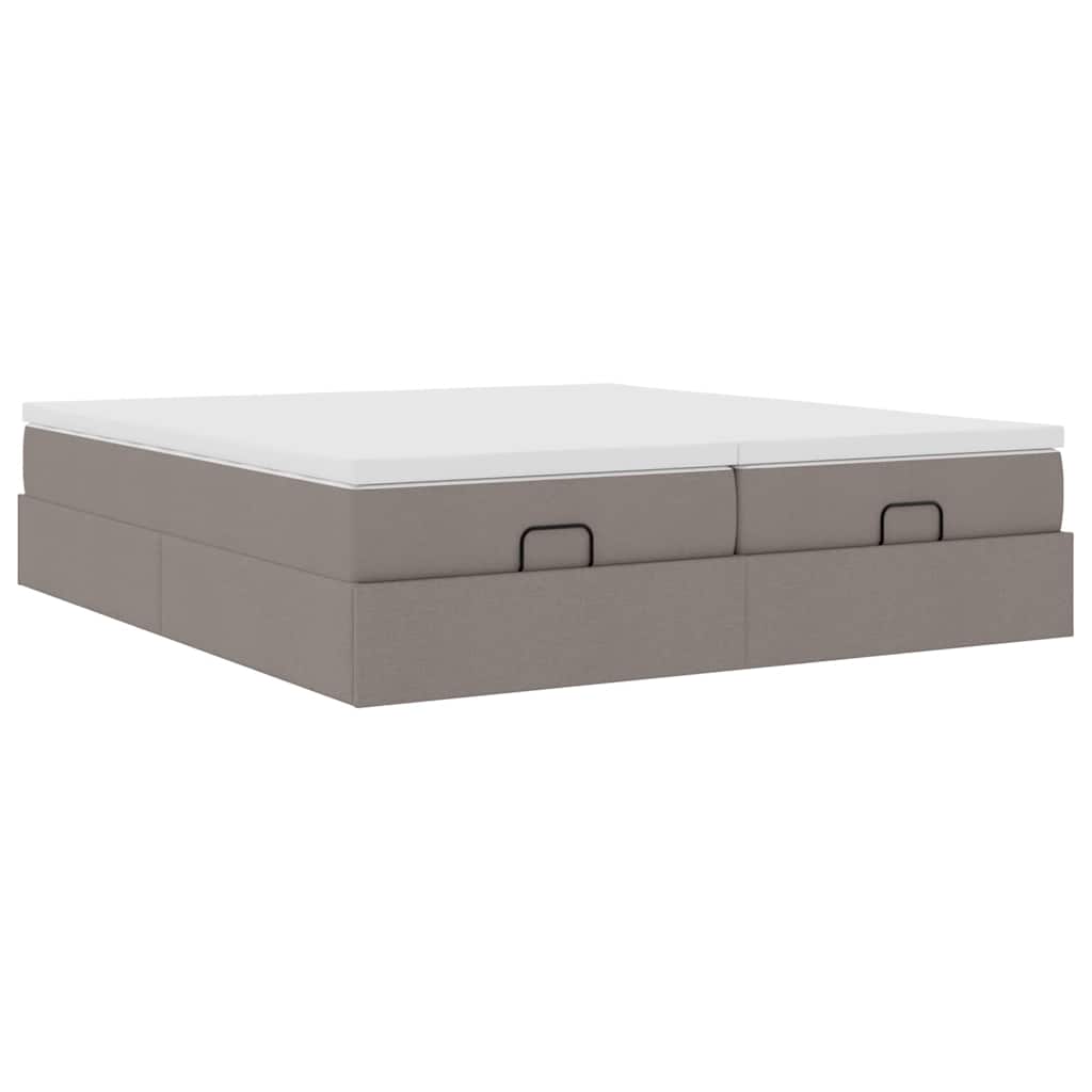 Ottoman krevet s madracima, taupe 160x200 cm, tkanina