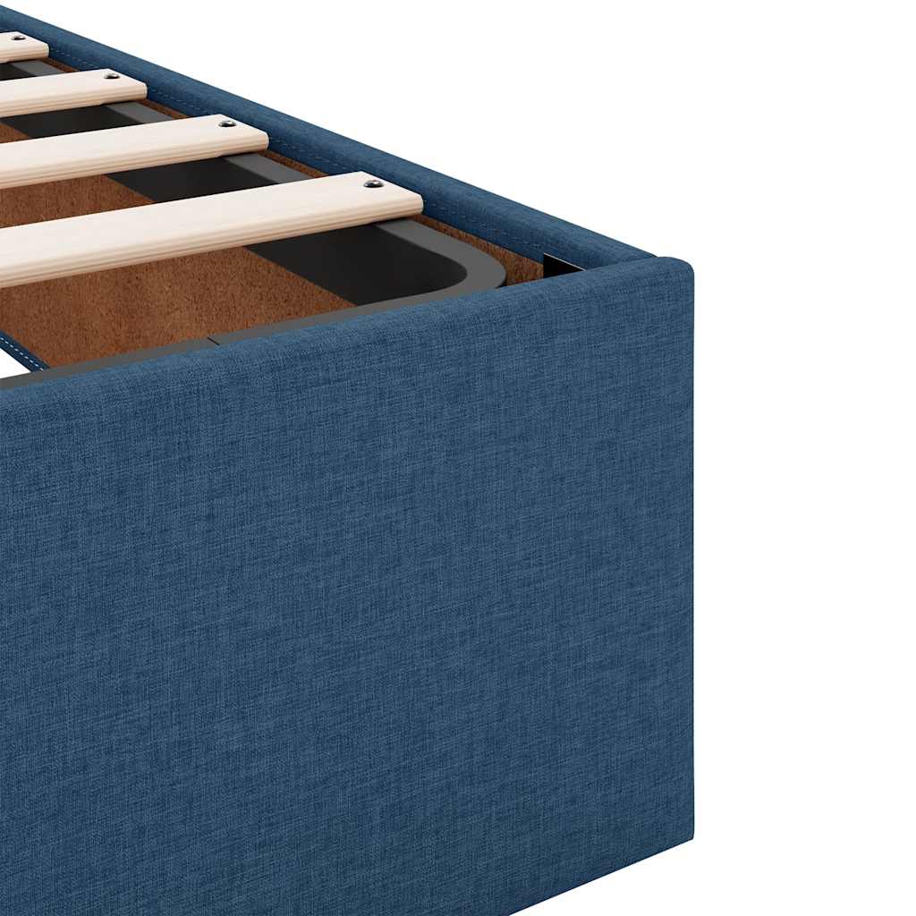 Ottoman krevet s madracima plavi 160x200 cm tkanina