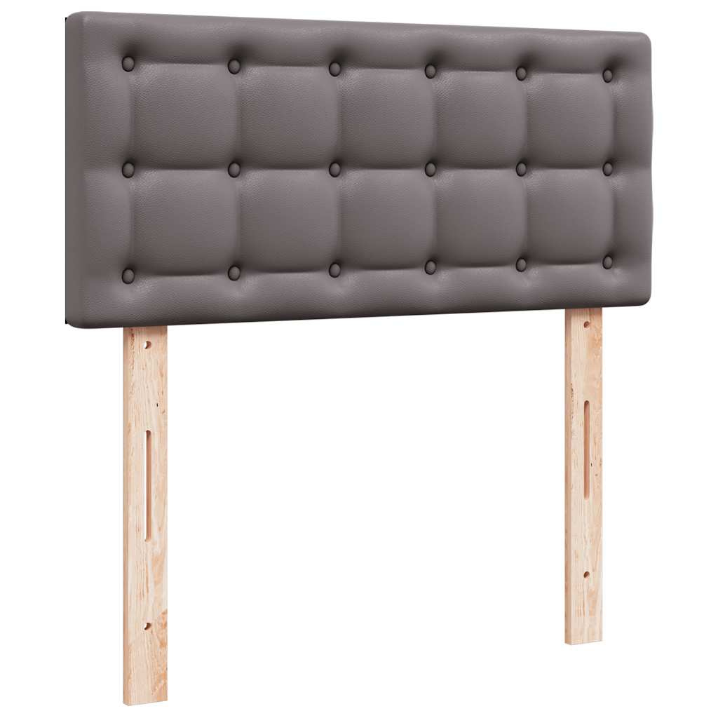 Otomanski krevet s madracem sivi 90x200 cm umjetna koža