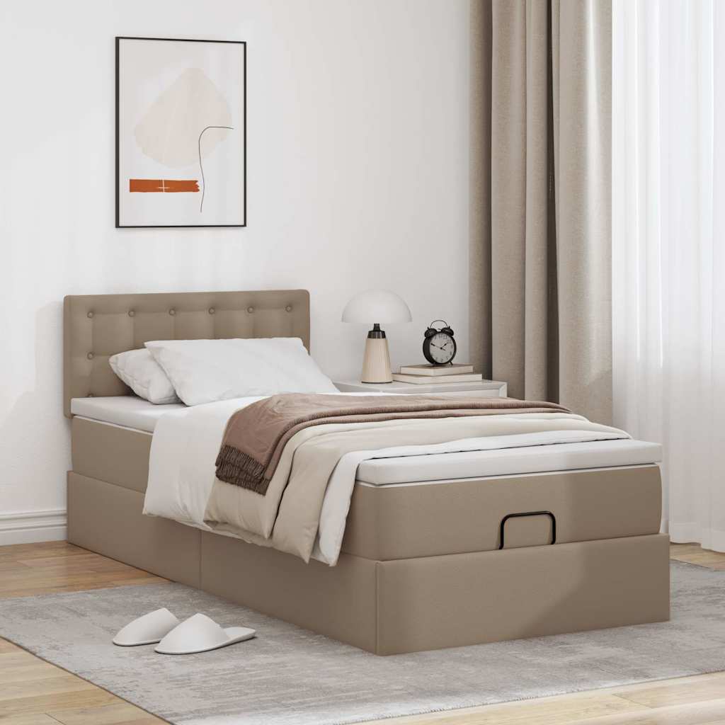 Otomanski krevet s madracem cappuccina 100x200cm umjetna koža