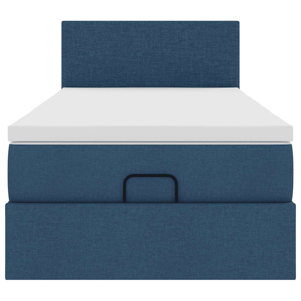 Ottoman krevet s madracem plavi 80x200 cm tkanina