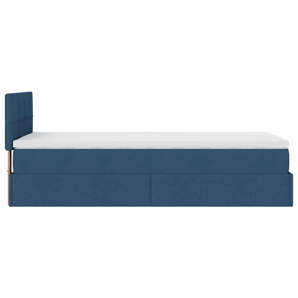 Ottoman krevet s madracem plavi 80x200 cm tkanina