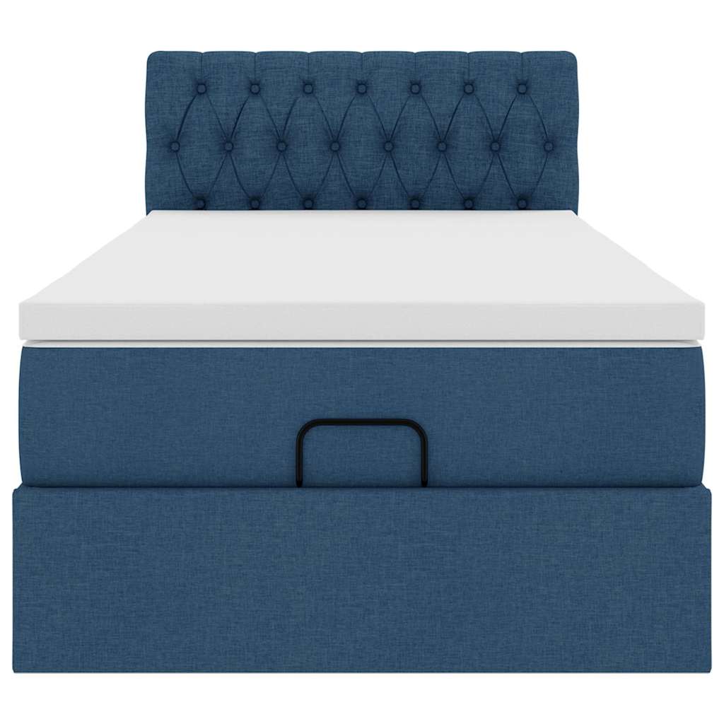 Ottoman krevet s madracem plavi 80x200 cm tkanina