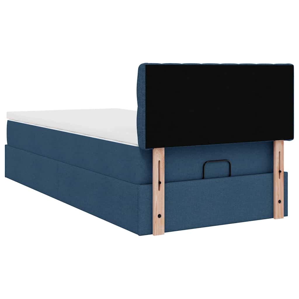 Ottoman krevet s madracem plavi 80x200 cm tkanina