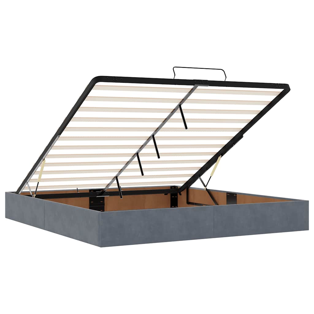 Krevet s madracem, tamno sivi, 160x200 cm, baršun