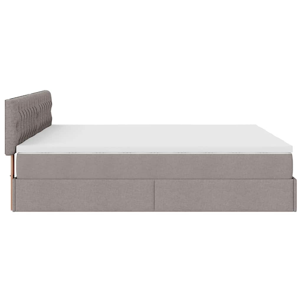 Ottoman krevet s madracima, taupe 160x200 cm, tkanina