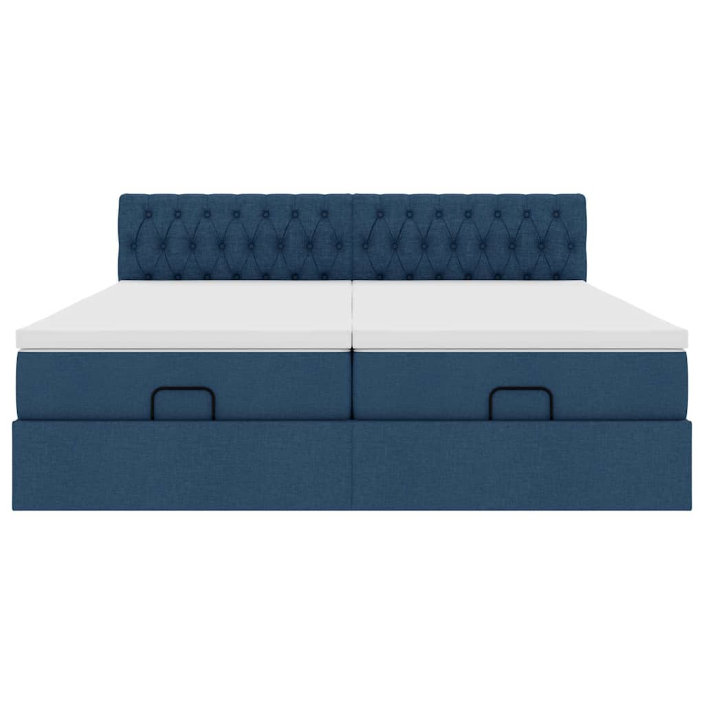 Ottoman krevet s madracima plavi 160x200 cm tkanina