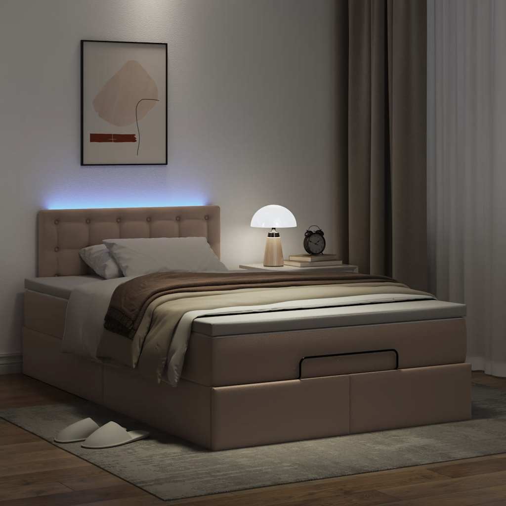 Otomanski krevet s madracima i LED 120x190cm umjetna koža