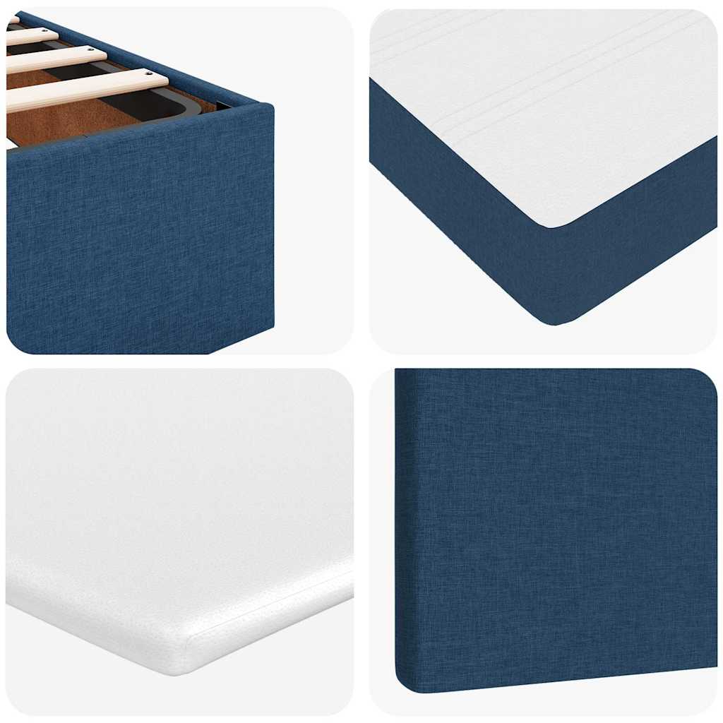 Ottoman krevet s madracem i LED diodama plavi 80x200 cm tkanina