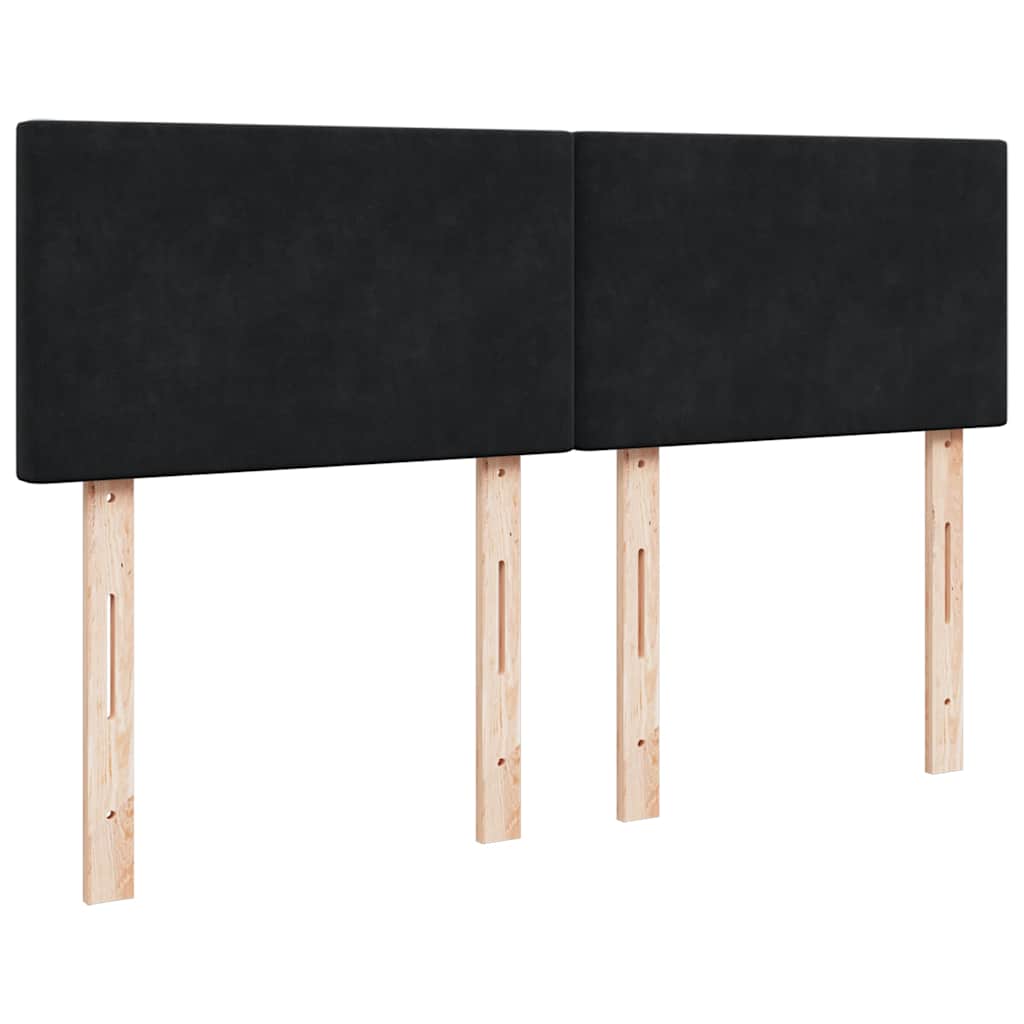 Ottoman krevet s madracem i LED diodama crni 140x200 cm baršun