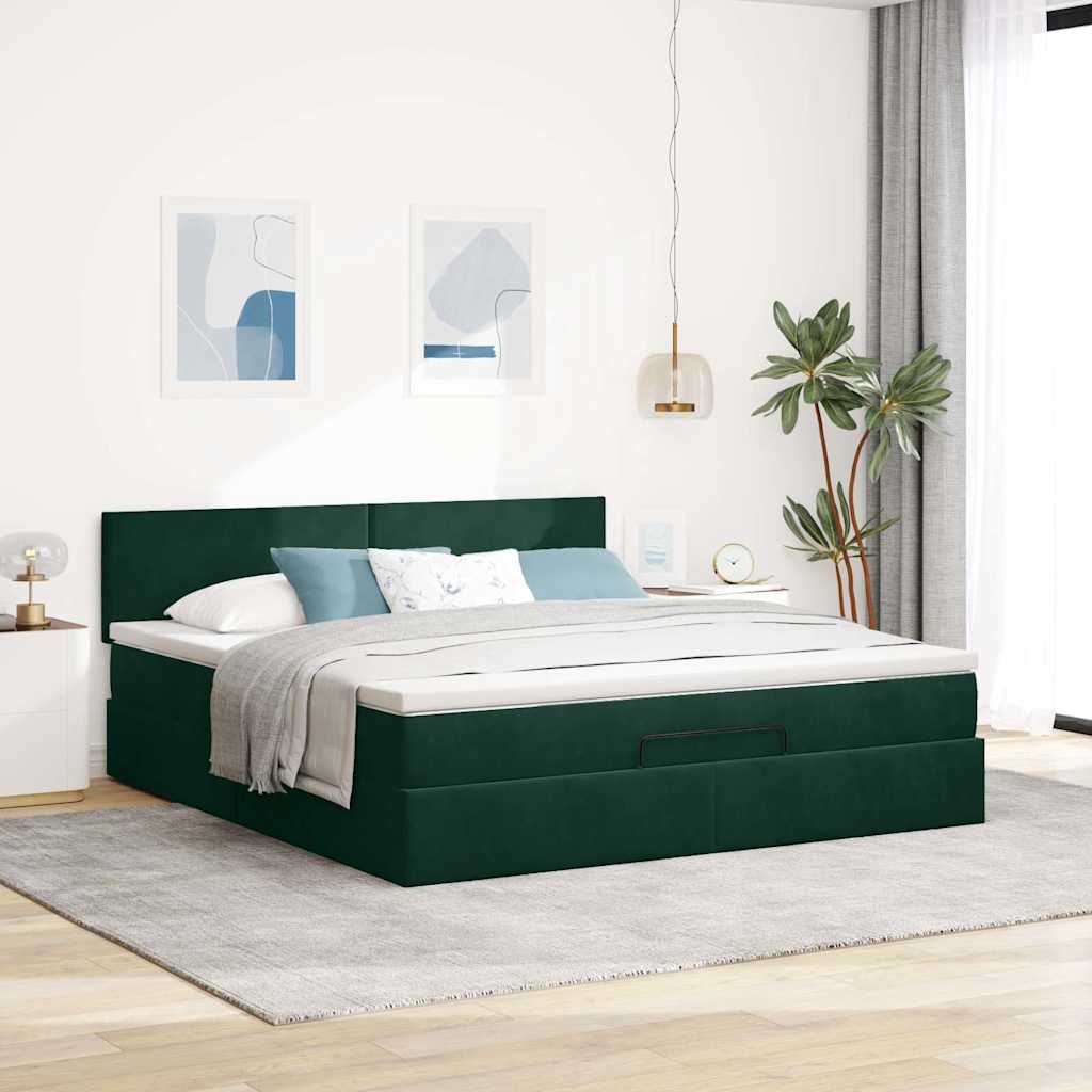 Otomanski krevet s madracem i LED 180x200 cm baršunasti