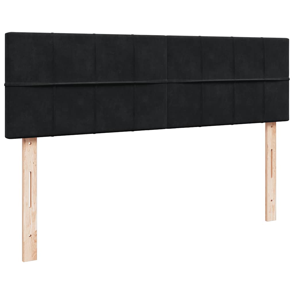 Ottoman krevet s madracem i LED diodama crni 140x200 cm baršun