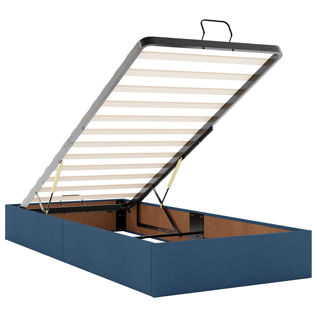 Ottoman krevet s madracima i LED diodama plavi 160x200 cm tkanina