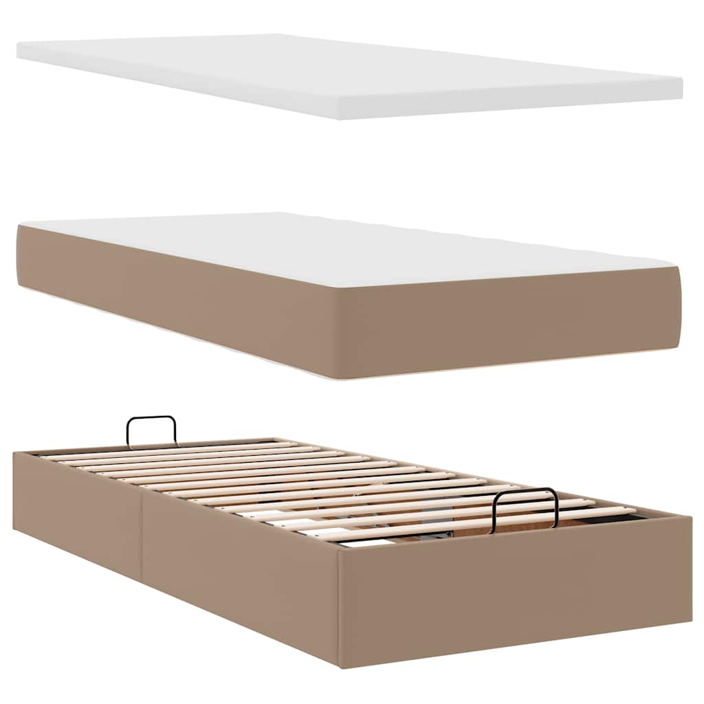 Otomanski krevet s madracem cappuccina 100x200cm umjetna koža