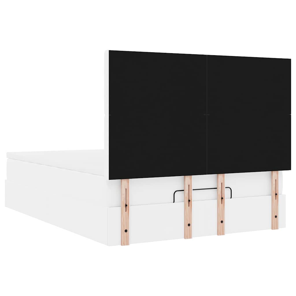 Otomanski krevet s madracem bijeli 140x190cm umjetna koža
