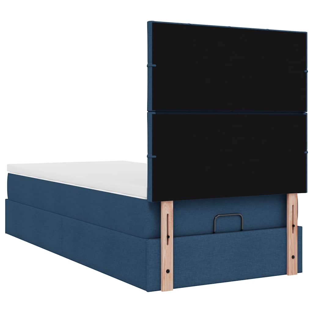 Ottoman krevet s madracem plavi 80x200 cm tkanina