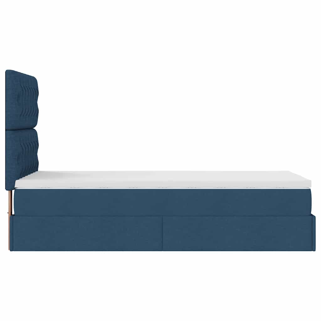 Ottoman krevet s madracem plavi 80x200 cm tkanina