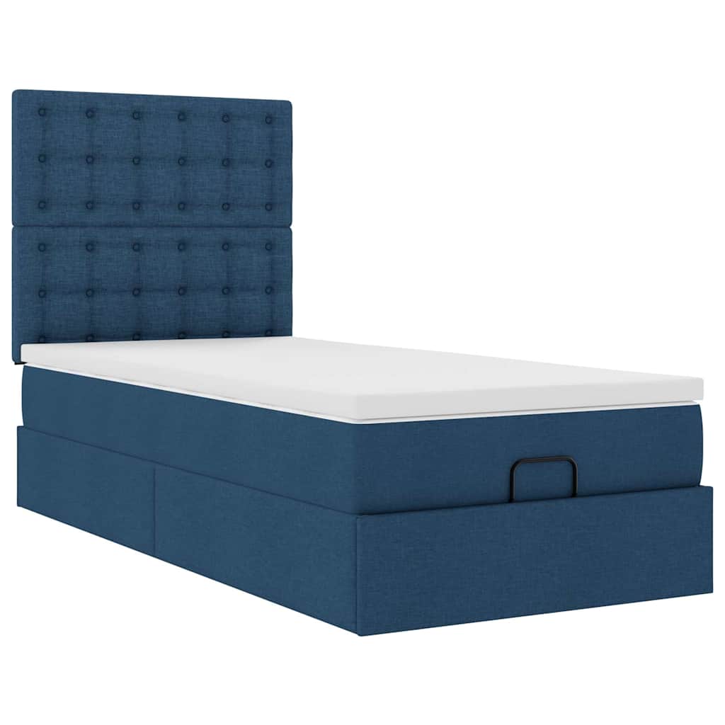 Ottoman krevet s madracem plavi 80x200 cm tkanina