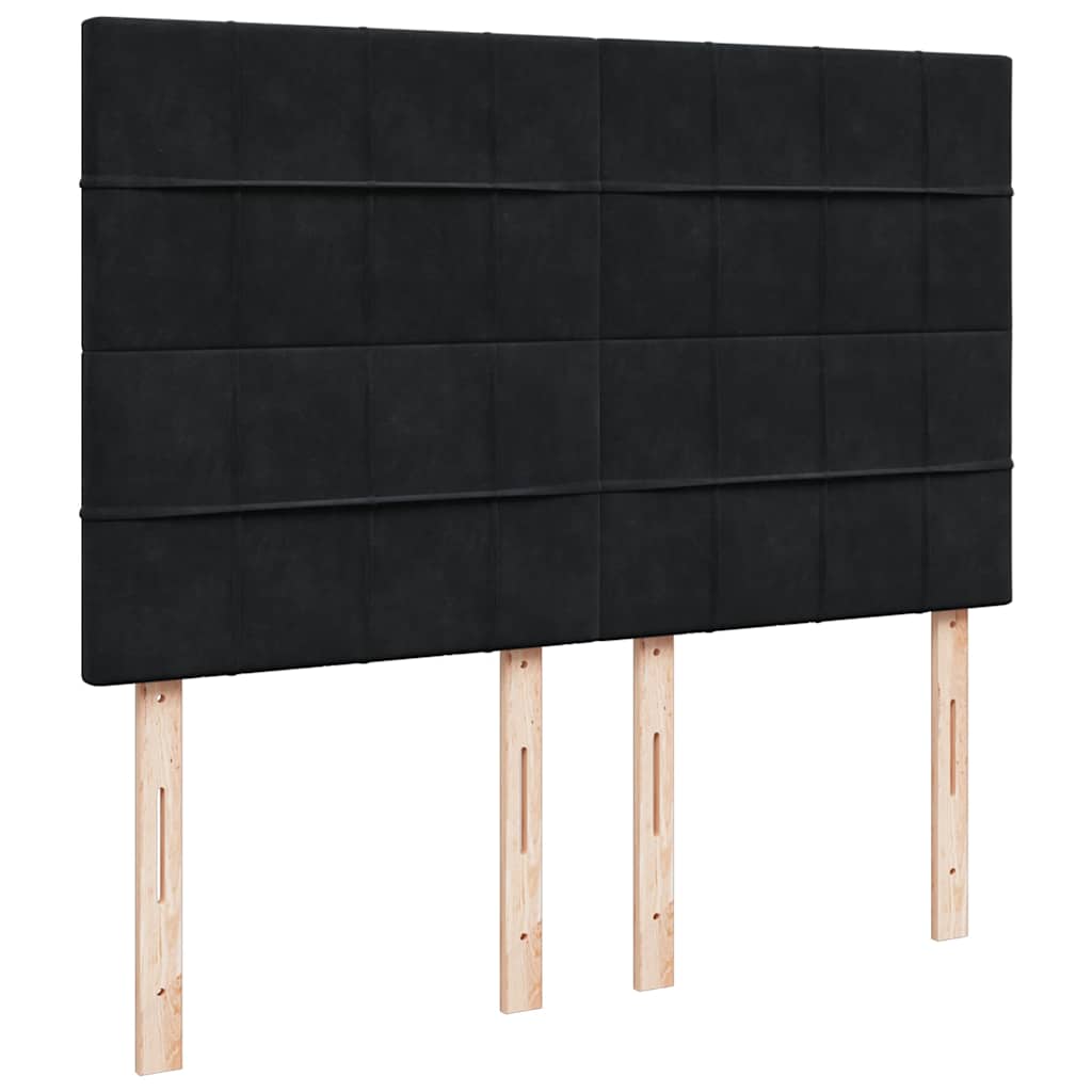 Ottoman krevet s madracima crni 140x200 cm baršun