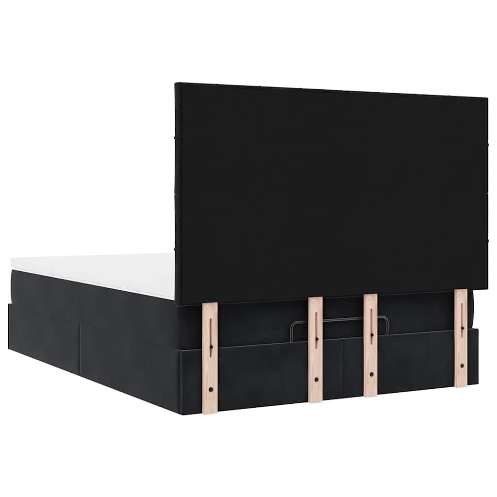Ottoman krevet s madracima crni 140x200 cm baršun