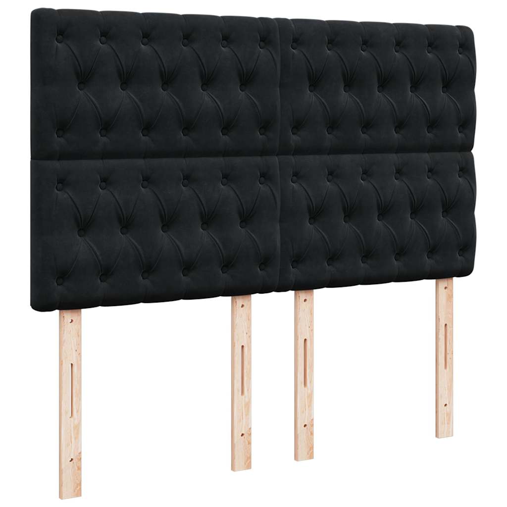 Ottoman krevet s madracima crni 140x200 cm baršun