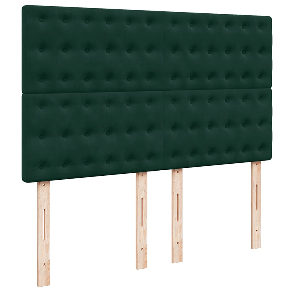 Ottoman krevet s madracima tamnozeleni 140x190 cm baršun