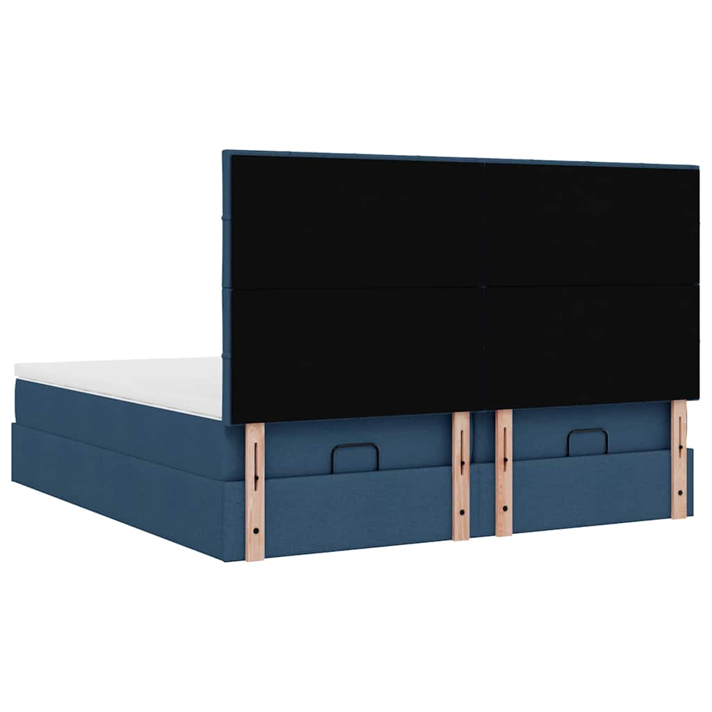 Ottoman krevet s madracima plavi 160x200 cm tkanina