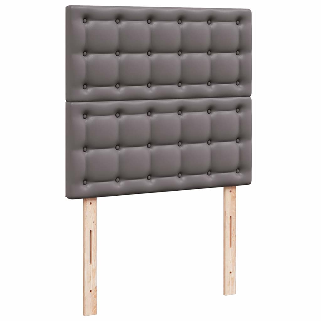 Otomanski okvir kreveta s madracem sivi 90x190cm umjetna koža