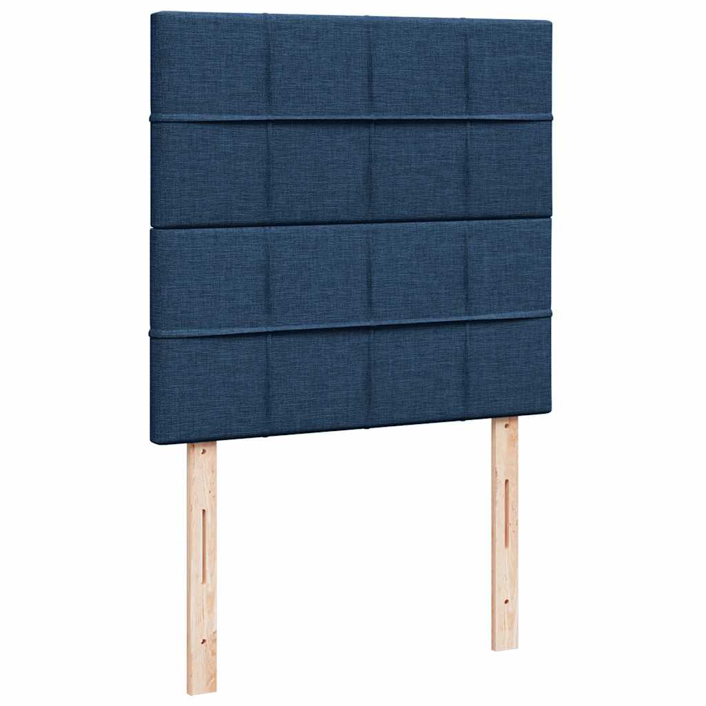 Ottoman krevet s madracem i LED diodama plavi 80x200 cm tkanina