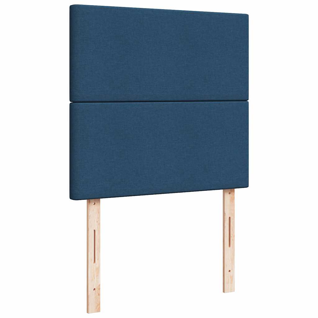 Ottoman krevet s madracima i LED diodama plavi 160x200 cm tkanina