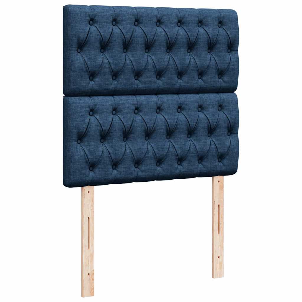 Ottoman krevet s madracima i LED diodama plavi 160x200 cm tkanina