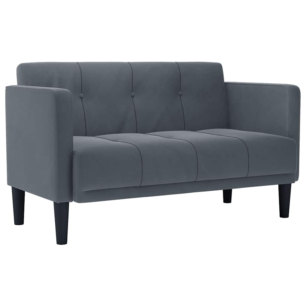 Dvosjed tamno sivi 111 cm baršun
