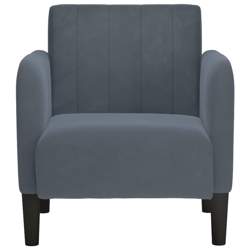 Sofa s naslonima za ruke tamno siva 54 cm baršunasta