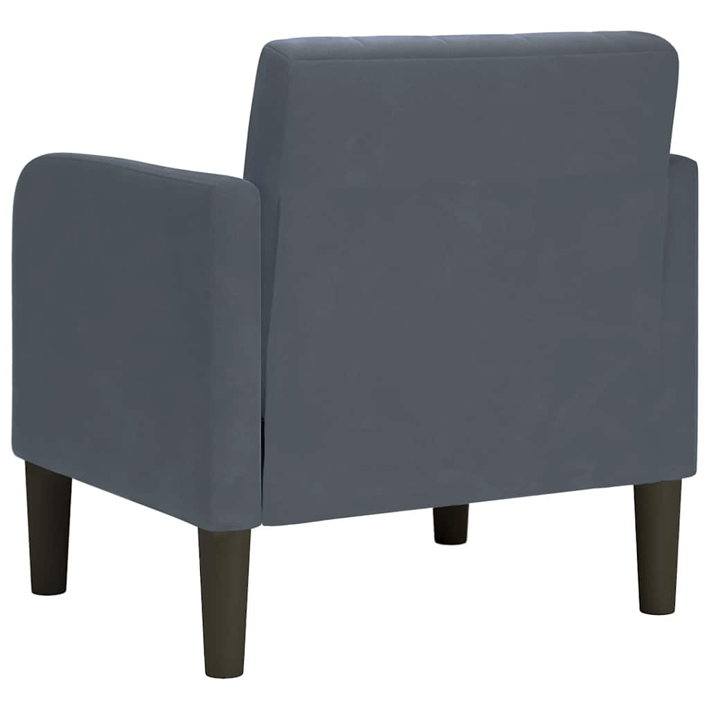 Sofa s naslonima za ruke tamno siva 54 cm baršunasta