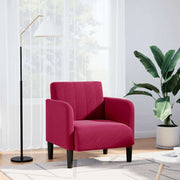 Sofa fotelja s naslonima za ruke vino crvena 54 cm baršun
