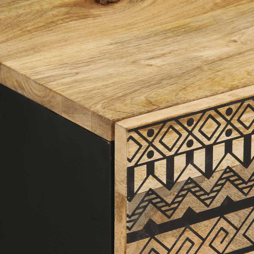 Krevetni ormarići 2 kom crni 40x33,5x46cm puno grubo drvo mango