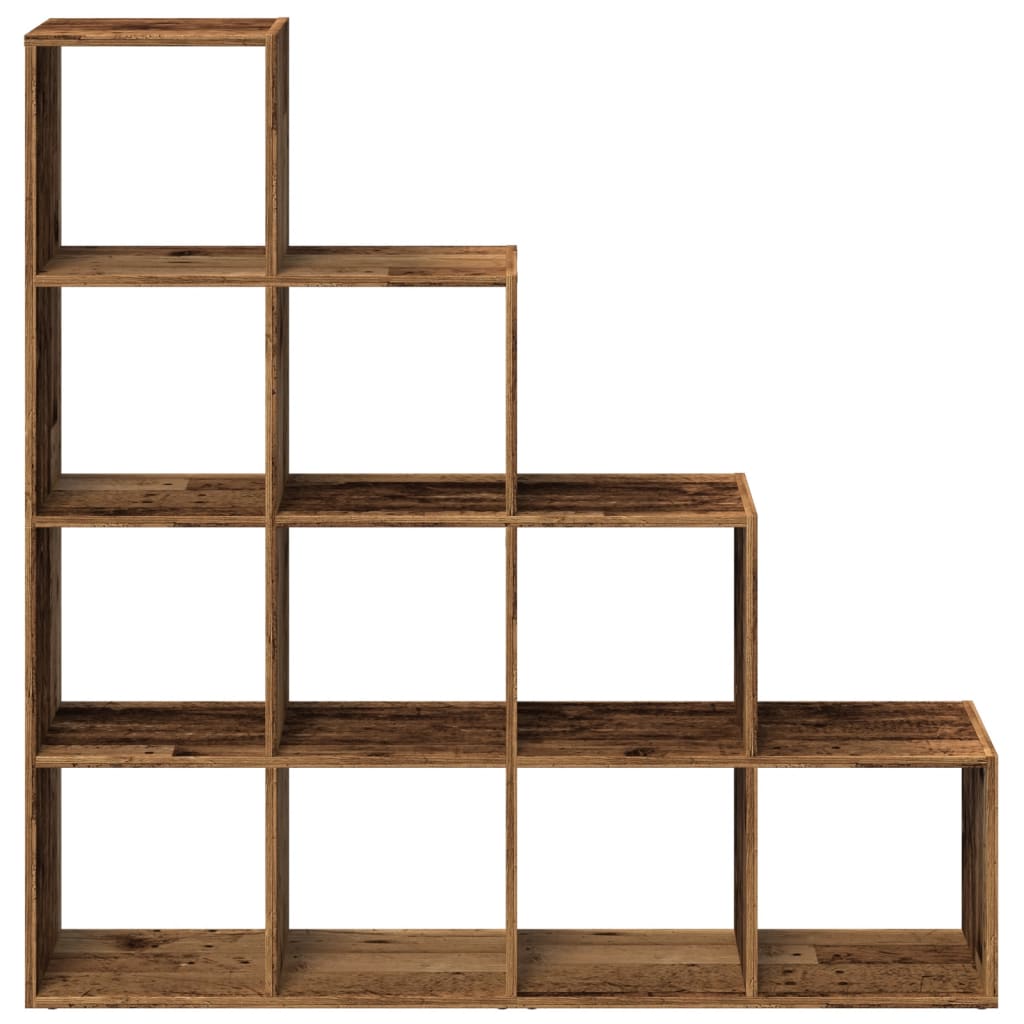 Sobna pregrada/regal za knjige 4 razina 131,5x29x131,5cm drveni