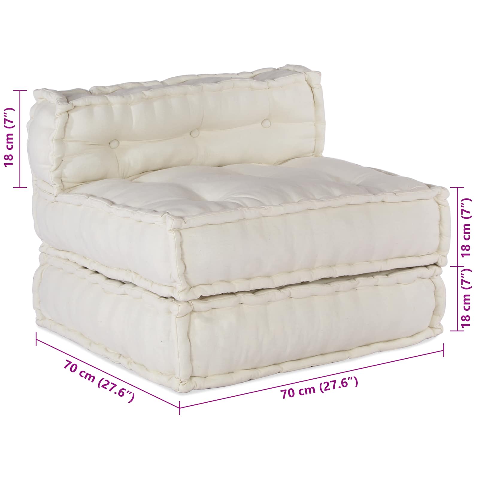 Modularna sofa 3 pcs Krem Tkanina